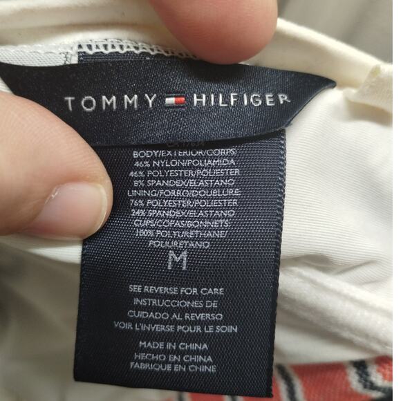 Tommy Hilfiger NWT Size Medium Core Navy Bandeau Swimsuit Strapless Bikini Top - Picture 3 of 5